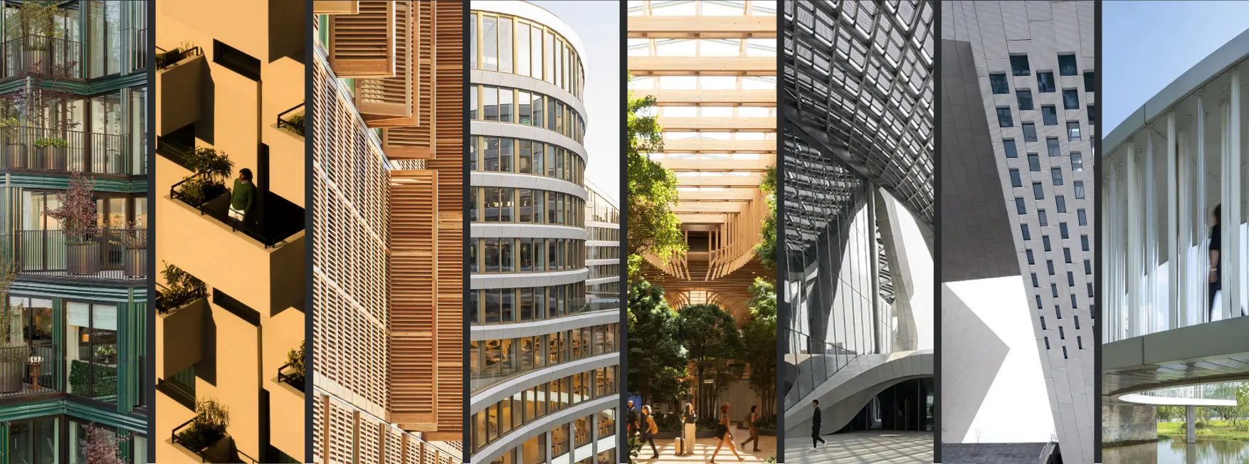 Image showcasing 8 innovative winning projects from Architecture MasterPrize, representing excellence in modern architectural design.