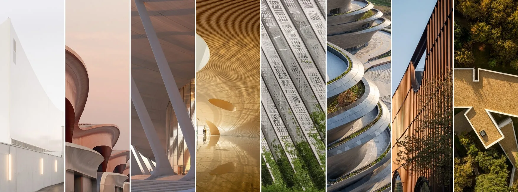 Image showcasing 8 innovative winning projects from Architecture MasterPrize, representing excellence in modern architectural design.