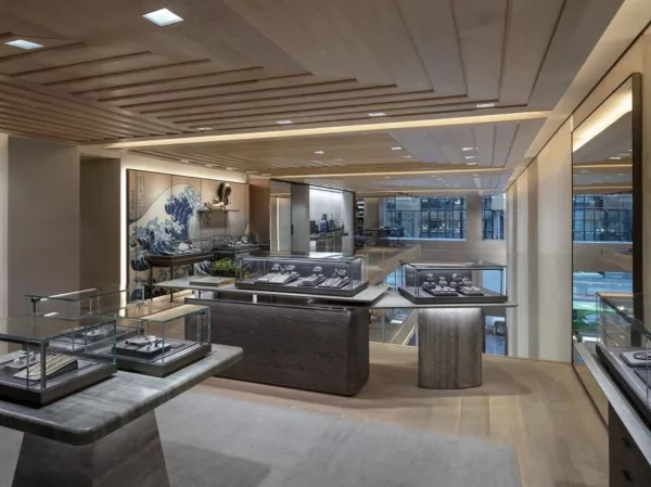 A glimpse of the remarkable David Yurman Flagship, a project designed by Gabellini Sheppard Associates, showcasing its captivating interior and its immersive retail experience.