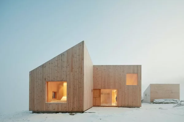 Mylla Hytte - Modern Norwegian Ski Cabin with Distinct Shed Roof Volumes, Exterior View