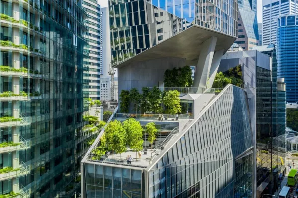 Green terrace of 18 Robinson, a Kohn Pedersen Fox Associates high-rise building in Singapore
