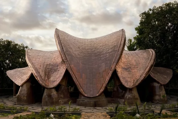 Green Architecture Projects reflected in Lumi Shala's bamboo structure.
