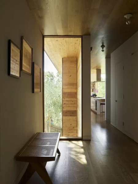 Interior view of Buena Vista House, showing the connection between indoor and outdoor spaces.