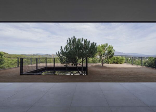 Villa Grazalema terrace overlooking surrounding mountains and sea views.