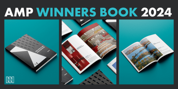 AMP Winners Book 2024 cover with featured project thumbnails