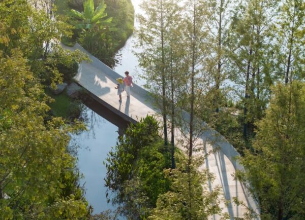 Aerial view of Bamboo Villa landscape project by WEIMAR GROUP in Shanghai, China, winner of the AMP Landscape Design of the Year Award 2025