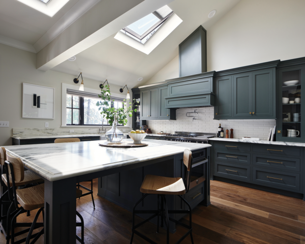 Roof window skylight open for ventilation in contemporary home