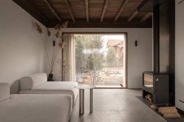 Dzen House interior living space wooden Japanese Ukrainian fusion