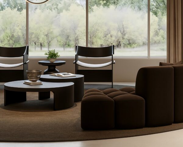 Felina Corporate interior detail walnut microcement texture