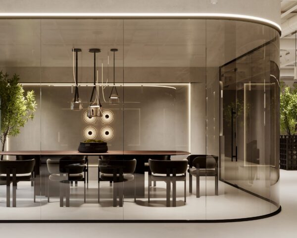 Felina Corporate Headquarters meeting room with lighting design