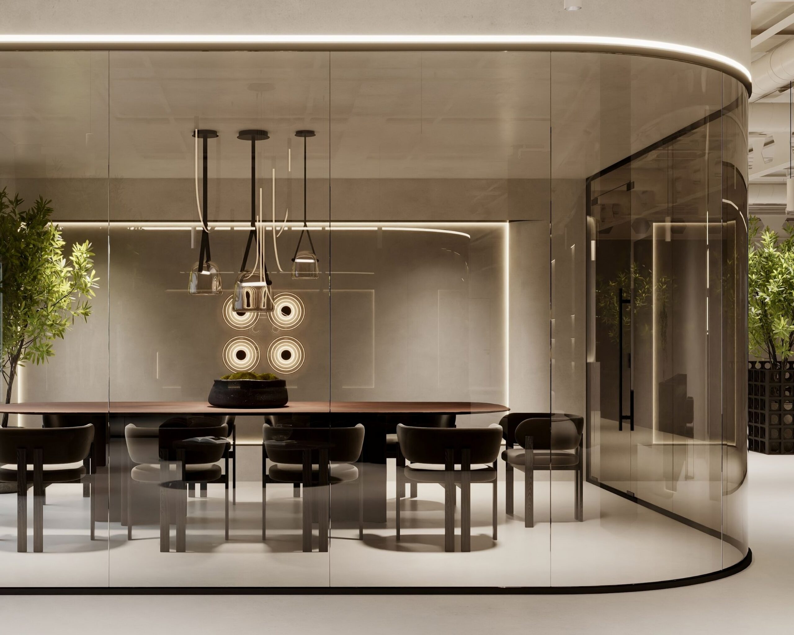Felina Corporate Headquarters meeting room with lighting design