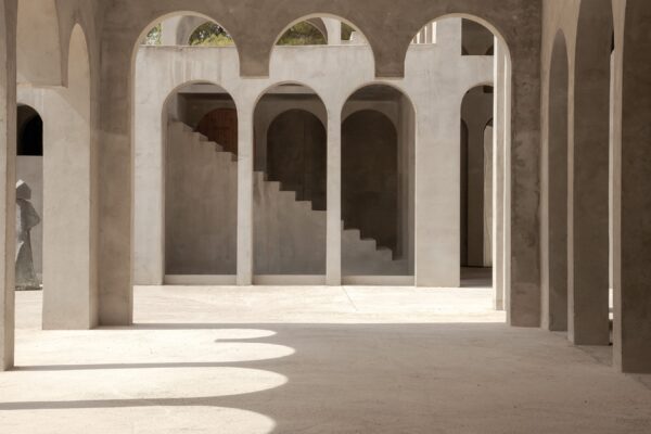 Sculptural stairway at Xavier Corberó's residence photographed by Daniel Holfeld